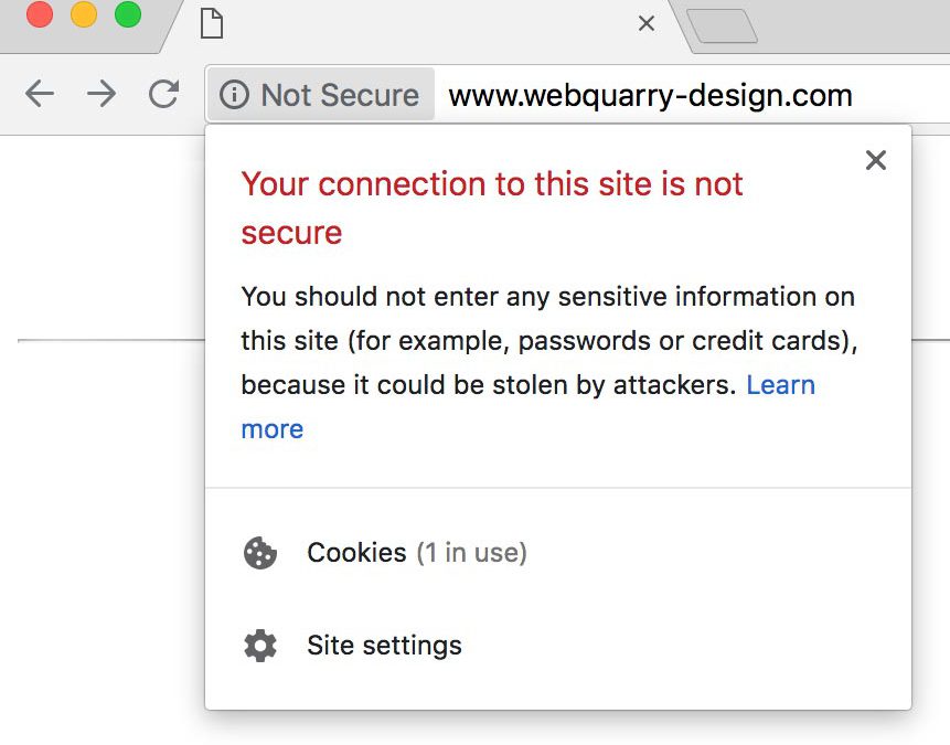 Google Chrome 68 Website Not Secure Warning