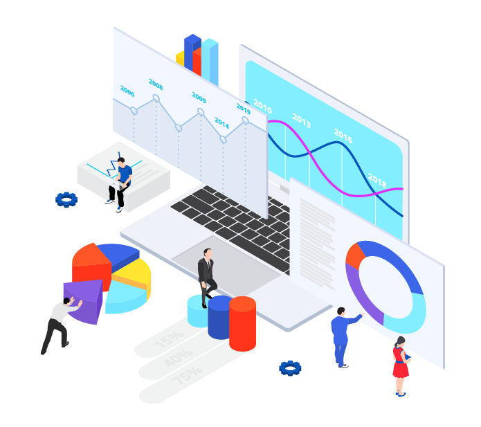 Data-Analysis isometric illustration for data analysis
