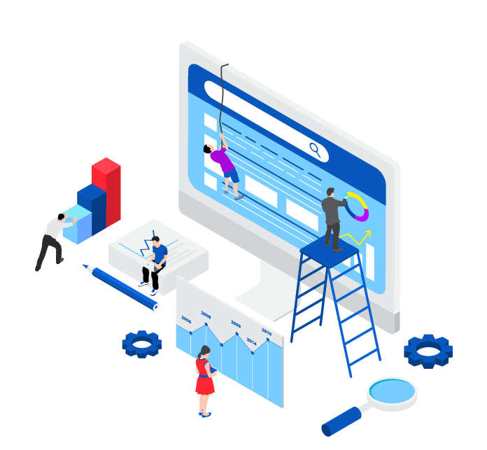SEO-Analysis isometric illustration for SEO analysis