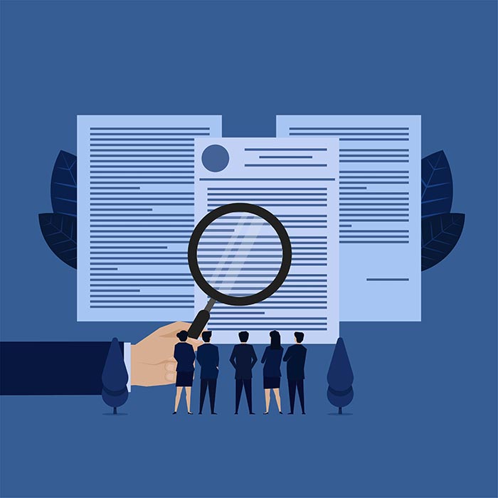 fine-print isometric illustration for SEO analysis